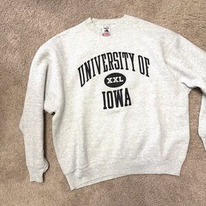 VTG University of Iowa Heavy Fruit of the Loom Gray Crewneck Sweatshirt XL